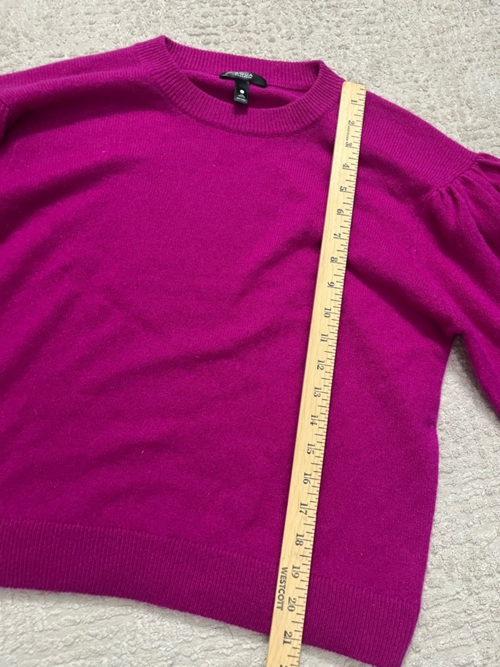 Aqua Cashmere Balloon Sleeve Sweater - Picture 5 of 7